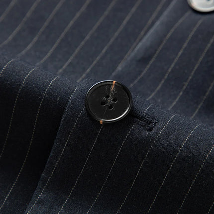 2025 new men's striped suit (suit + trousers) stylish and handsome British style wedding handsome two-piece set