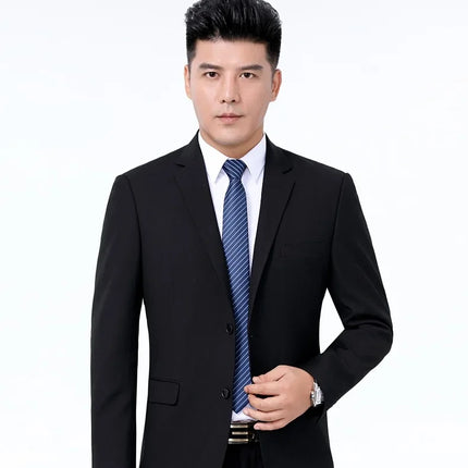 Solid Color Suit Men's Formal Wedding Best Man Sales Work Clothes Gentleman's Professional Show Business Office (Blazer+ Pants)