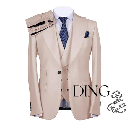 Men's Suits Regular Fit 3 Piece Single Breasted Prom Tuxedos Business Jacket Blazer+Vest+Pants Wedding