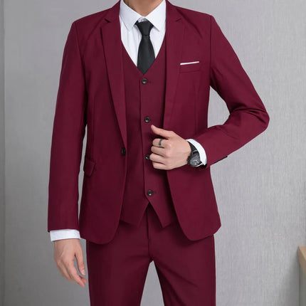 2026 Men Suit Coat Fashion Solid Color Turn Down Collar Male Outerwear Single-breasted Long Sleeve Business Versatile Man Jacket