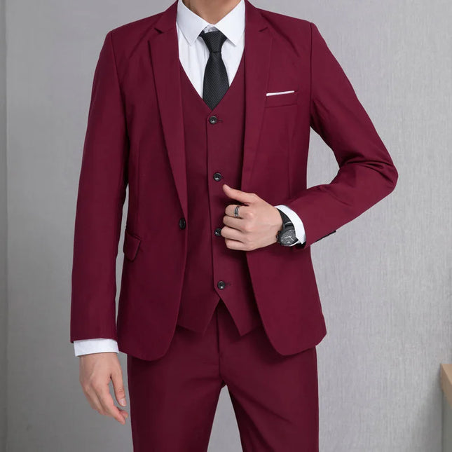 2026 Men Suit Coat Fashion Solid Color Turn Down Collar Male Outerwear Single-breasted Long Sleeve Business Versatile Man Jacket