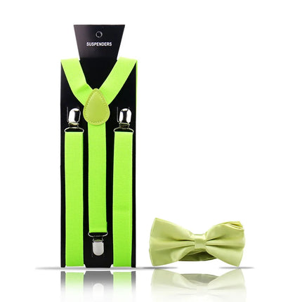 Elegant Fashion Adult Men's Suspenders And Bow Tie Two Pcs Set Harness Man For Pants Gentleman Suit Accessories Wedding Business