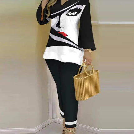 Pants Set New 2023 Spring & Summer Printed Fashion 2-Piece Suit