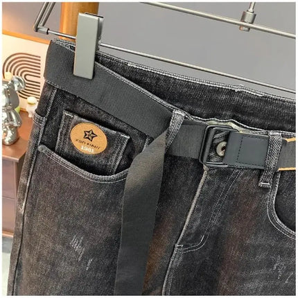 Stylish Slim Fit Men's Jeans Elastic Casual Long Pants Spring Autumn Winter Korean Version Trendy Brand Versatile Straight Leg