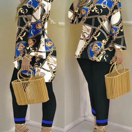 Pants Set New 2023 Spring & Summer Printed Fashion 2-Piece Suit
