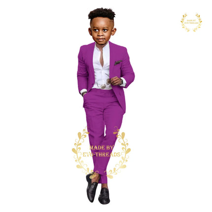 Boys' grass green suit 2-piece set (jacket+pants) premium linen casual blazer custom child tuxedo for summer beach wedding party