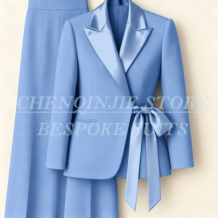 Customzied Women's Suits Blazer Fashion Peak Lapel Skinny Office Lady Outfits Formal Female 2 Piece Jacket Pants Full Sets