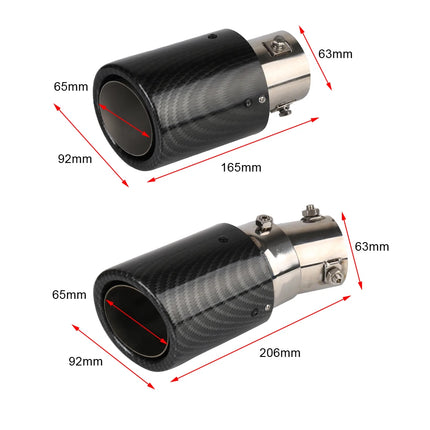 With LED Flashing Decorative Light Racing Car Muffler Exhaust Pipe 63-65mm Tail Vent Flaming Luminous Motorcycle Universal DIY