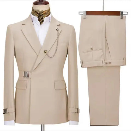 Men's Suits Blazer Pants for Men 2024 Jacket Italian Design Notched Lapel Party Wedding Slim Fit Costume Homme 2 Piece Clothing