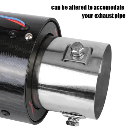 With LED Flashing Decorative Light Racing Car Muffler Exhaust Pipe 63-65mm Tail Vent Flaming Luminous Motorcycle Universal DIY