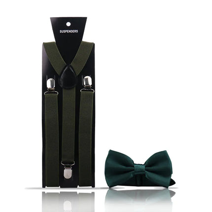 Elegant Fashion Adult Men's Suspenders And Bow Tie Two Pcs Set Harness Man For Pants Gentleman Suit Accessories Wedding Business
