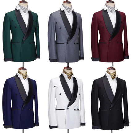 Cenne Des Graoom Men's Suit For Wedding Grooms White Tuxedo Black Shawl Lapel With 4 Button Front Fastening Slim Fit Party Prom
