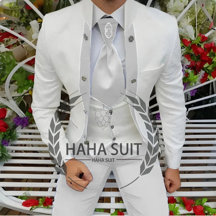 Men's Suits Wedding Suits Slim Fit Custom  Groomsmen 3-Piece Suits Full Set Banquet Groom Suits