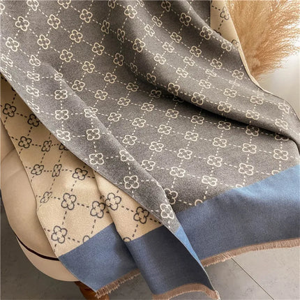 2025 Brand Warm Cashmere Poncho Shawl Scarf Luxury Print Thick Pashmina Winter Blanket Wraps Bufanda Casual Hijab Stoles Echarpe