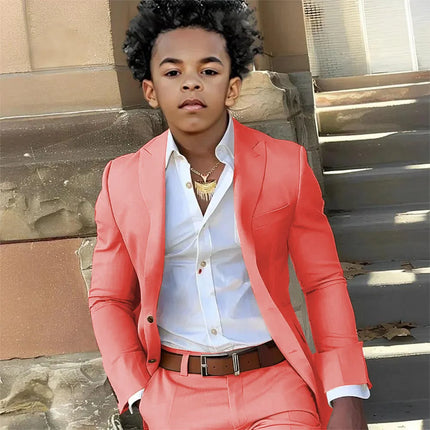 Casual Suit Boys Wedding Tuxedo Light Green Jacket Pants 2 Piece Set Formal Clothes Holiday Party Blazer Kids Custom Outfit