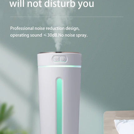 Vehicle-mounted Humidifier 300ml Mini Portable Spray Air Freshener Home LED Small Essential Oil Vaporizer Room Scent Diffuser