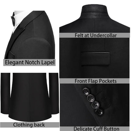 Elegant Men's Suit Slim Fit Wedding Suit Orange Groomsmen Suit for Men Events Dinners Groom Tuxedo Tailored (Jacket+Vest+Pants)