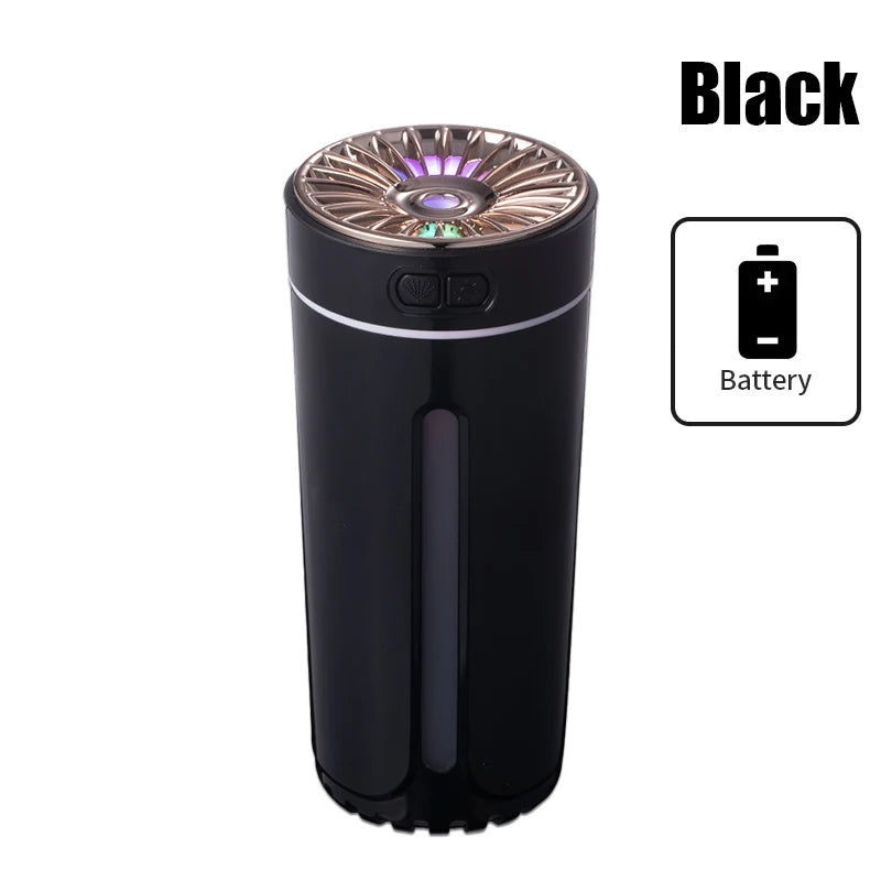 Vehicle-mounted Humidifier 300ml Mini Portable Spray Air Freshener Home LED Small Essential Oil Vaporizer Room Scent Diffuser