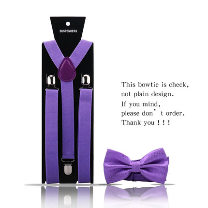 Elegant Fashion Adult Men's Suspenders And Bow Tie Two Pcs Set Harness Man For Pants Gentleman Suit Accessories Wedding Business