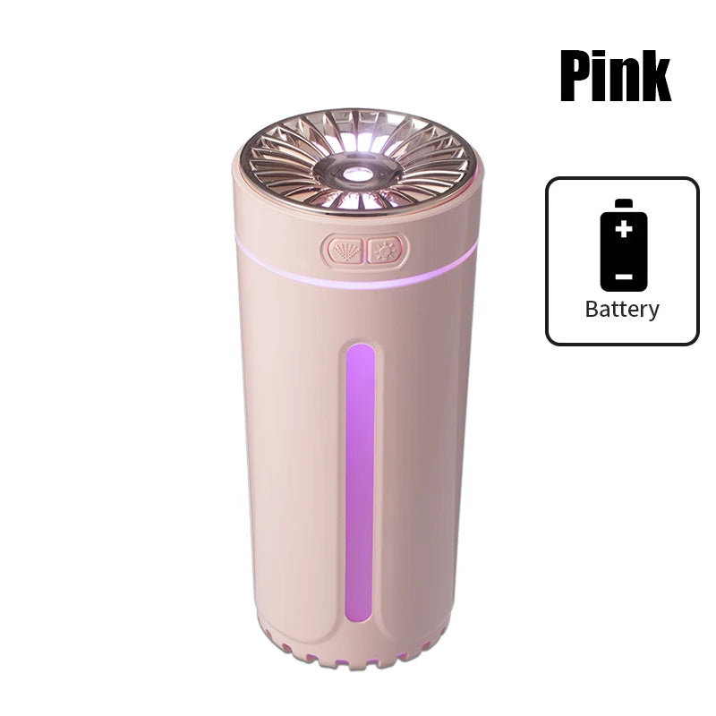 Vehicle-mounted Humidifier 300ml Mini Portable Spray Air Freshener Home LED Small Essential Oil Vaporizer Room Scent Diffuser