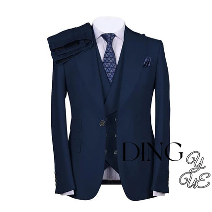 Men's Suits Regular Fit 3 Piece Single Breasted Prom Tuxedos Business Jacket Blazer+Vest+Pants Wedding