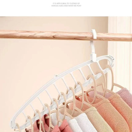 Multi-functional Folding 11-Hole Hanger Closet Organizer Rack Space-saving Multi-tier Hanging Rack Indoor Clothes Drying Rack