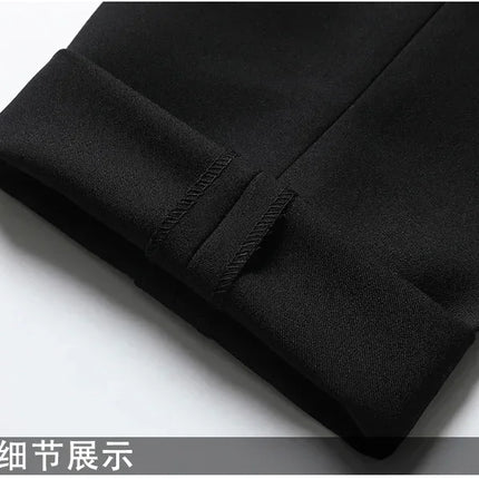 Suit (Blazer+ Trousers) Men's Casual Formal Business Gentleman Solid Color Hosting Four Seasons Slimming Wedding Fashion Suit