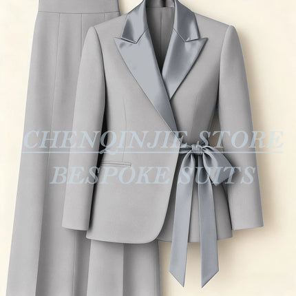 Customzied Women's Suits Blazer Fashion Peak Lapel Skinny Office Lady Outfits Formal Female 2 Piece Jacket Pants Full Sets