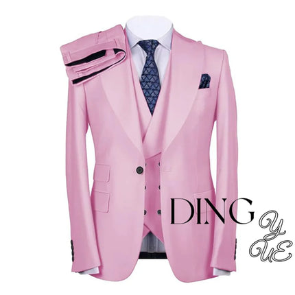 Men's Suits Regular Fit 3 Piece Single Breasted Prom Tuxedos Business Jacket Blazer+Vest+Pants Wedding