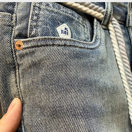High-End Men's Slim Straight Leg Jeans Casual Print Comfortable Long Trousers Fashionable Trendy Youth Popular Autumn New Arr...