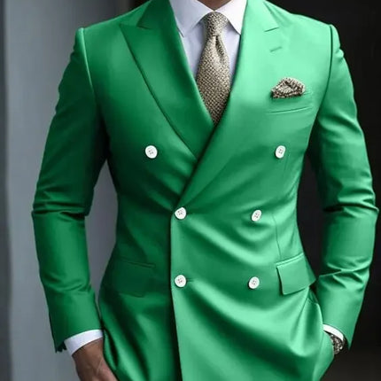 Men's Solid Color Business Suit 2025 High Quality Fashion Formal Business Men's Suit Slim Fit 2 Piece Two Button Blazer Pants
