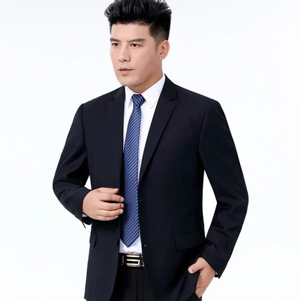 Solid Color Suit Men's Formal Wedding Best Man Sales Work Clothes Gentleman's Professional Show Business Office (Blazer+ Pants)
