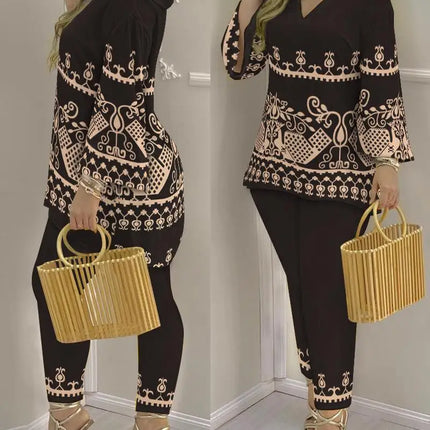 Pants Set New 2023 Spring & Summer Printed Fashion 2-Piece Suit