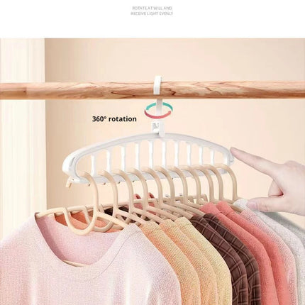 Multi-functional Folding 11-Hole Hanger Closet Organizer Rack Space-saving Multi-tier Hanging Rack Indoor Clothes Drying Rack