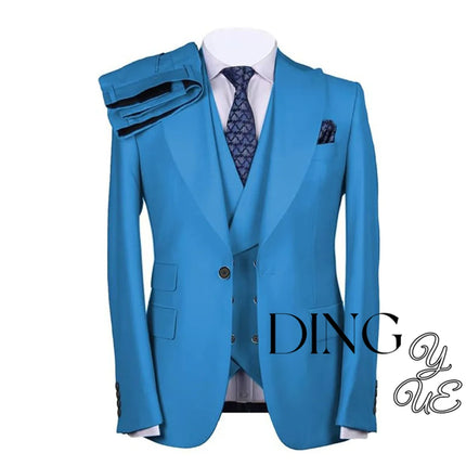 Men's Suits Regular Fit 3 Piece Single Breasted Prom Tuxedos Business Jacket Blazer+Vest+Pants Wedding