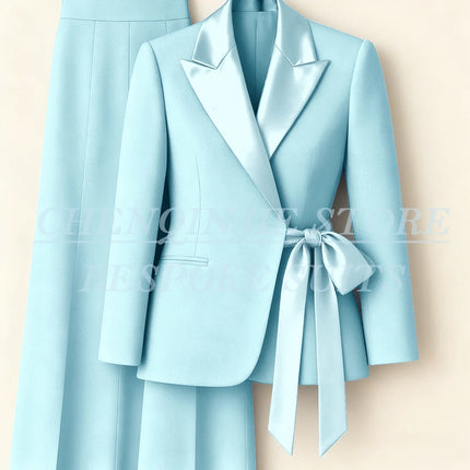 Customzied Women's Suits Blazer Fashion Peak Lapel Skinny Office Lady Outfits Formal Female 2 Piece Jacket Pants Full Sets