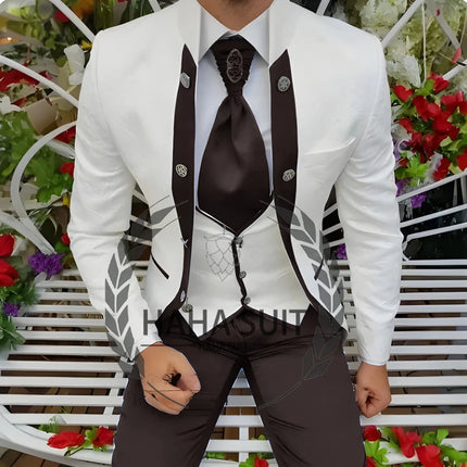 Men's Suits Wedding Suits Slim Fit Custom  Groomsmen 3-Piece Suits Full Set Banquet Groom Suits