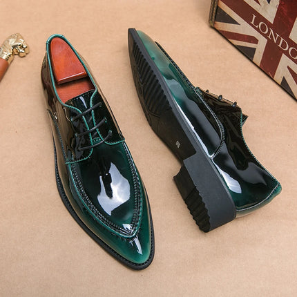 Italian Oxford Shoes For Men Luxury Patent Leather Wedding Shoes Pointed Toe Dress Leather Shoes Classic Original Derbies Shoes