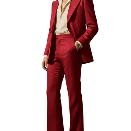 Men's Retro Wide Leg Suit 2PCS Suit Blazer and Flared Pants Fashion Streetwear Wedding Prom Party Business Jacket Tuxedo Outfit