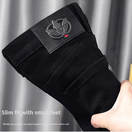 High-End Black Jeans For Men Straight-Leg Trendy Versatile Elastic Lightweight Luxury Trousers New Arrival Autumn/Winter