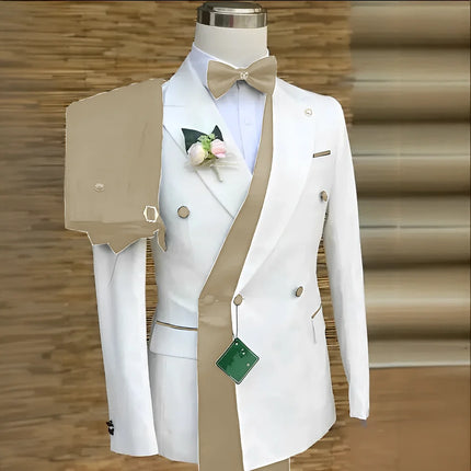 Double Breasted Formal Suits for Men Business Prom Blazer with Pants Wedding Groom Tuxedo Male Suits Custom 2 Pieces Suit Jacket