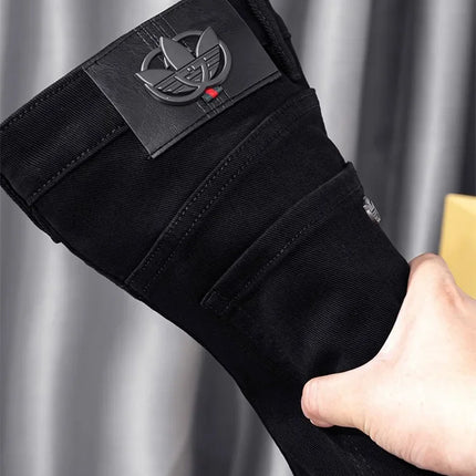 High-End Black Jeans For Men Straight-Leg Trendy Versatile Elastic Lightweight Luxury Trousers New Arrival Autumn/Winter