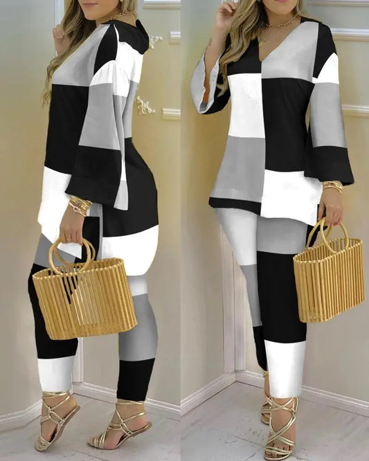 Pants Set New 2023 Spring & Summer Printed Fashion 2-Piece Suit