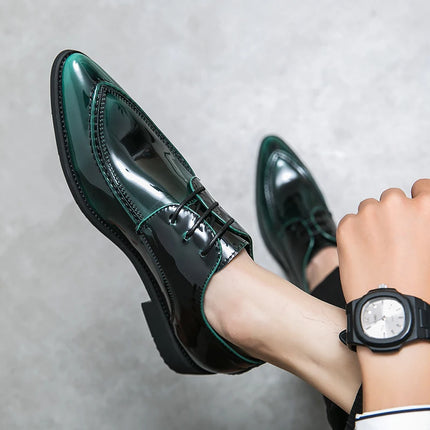 Italian Oxford Shoes For Men Luxury Patent Leather Wedding Shoes Pointed Toe Dress Leather Shoes Classic Original Derbies Shoes