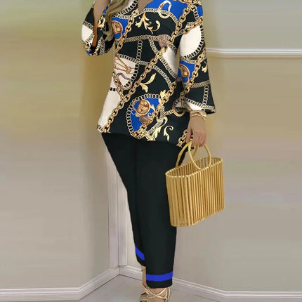 Pants Set New 2023 Spring & Summer Printed Fashion 2-Piece Suit