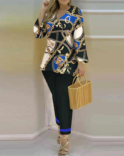 Pants Set New 2023 Spring & Summer Printed Fashion 2-Piece Suit