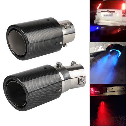 With LED Flashing Decorative Light Racing Car Muffler Exhaust Pipe 63-65mm Tail Vent Flaming Luminous Motorcycle Universal DIY