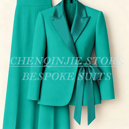 Customzied Women's Suits Blazer Fashion Peak Lapel Skinny Office Lady Outfits Formal Female 2 Piece Jacket Pants Full Sets