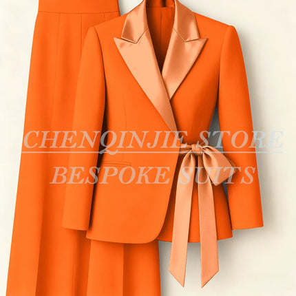 Customzied Women's Suits Blazer Fashion Peak Lapel Skinny Office Lady Outfits Formal Female 2 Piece Jacket Pants Full Sets