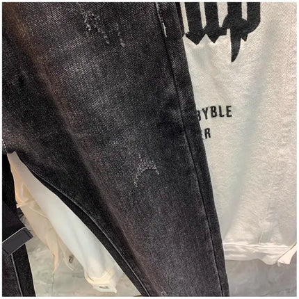 Stylish Slim Fit Men's Jeans Elastic Casual Long Pants Spring Autumn Winter Korean Version Trendy Brand Versatile Straight Leg